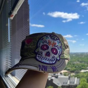 Mcbling Sugar skill destressed rhinestone hat